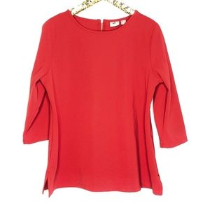 [Chico's] red 3/4 sleeve ribbed top #T11